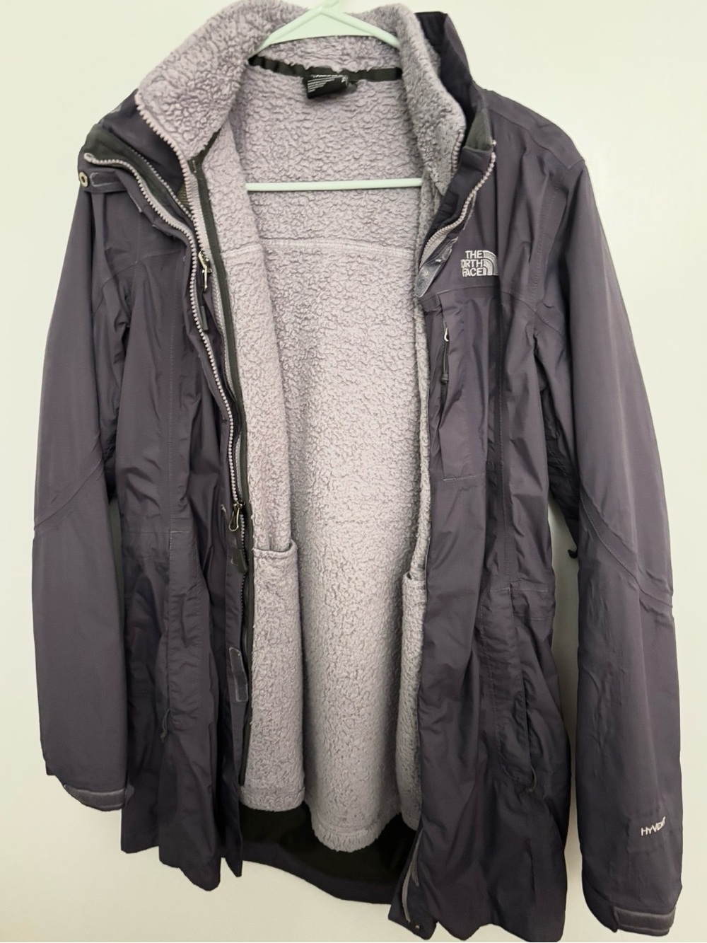 The North Face Women's Purple Fleece-Lined Double Layer Size Small Winter Jacket